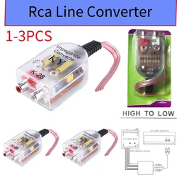 1-3Pcs 12V Universal Car High To Low Impedance Converter Speaker To RCA Line Car Converter High Quality Product Parts Accessorie
