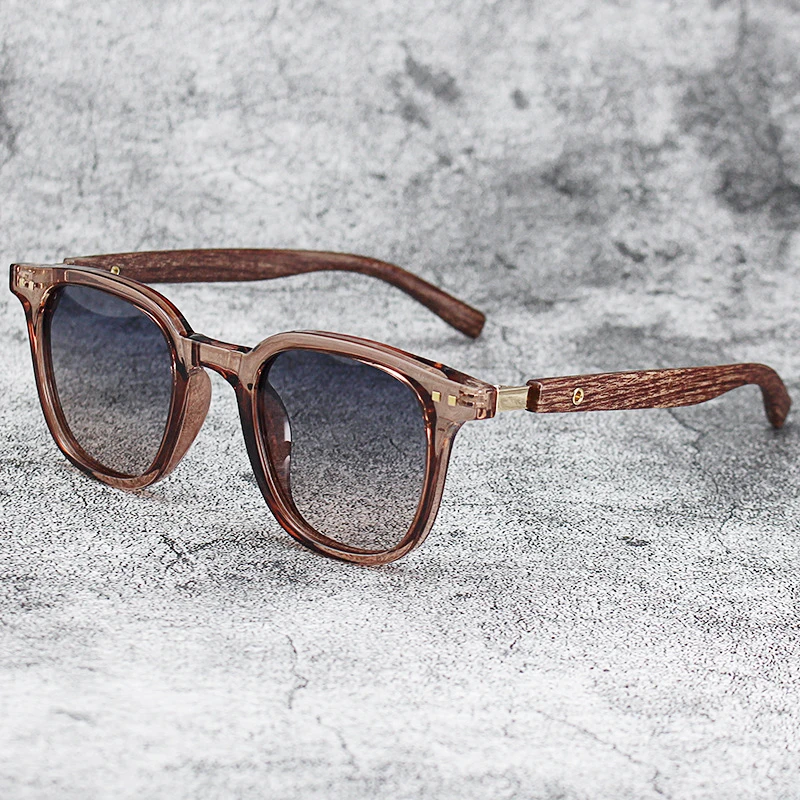 New Men Vintage Wooden Frame Sunglasses Classic Brand Square Sun Glasses Coating Lens Driving Eyewear for Women Male