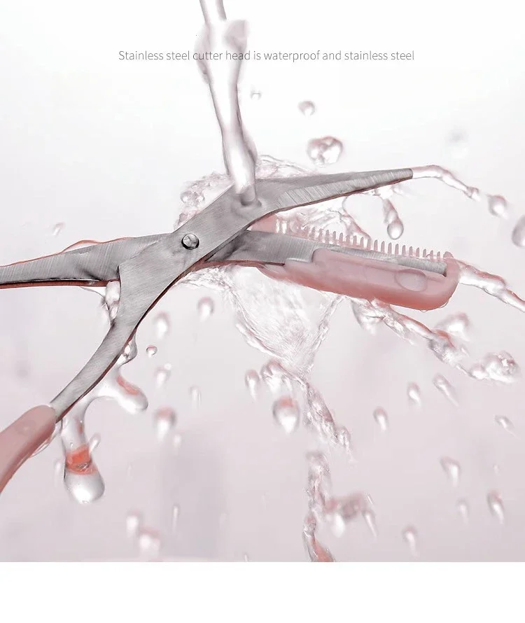 Recortador de cejas, tijeras de acero inoxidable con peine incorporado, crea una depilación de cejas perfecta, utensilio para eliminar el vello Facial para mujeres
