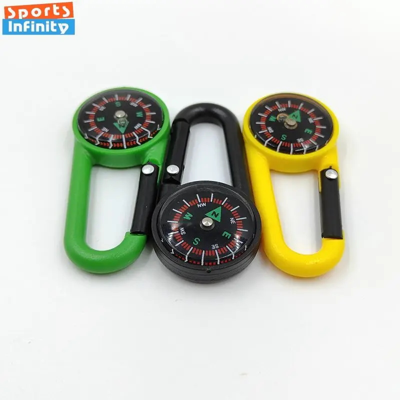1pc ABS Compass Multi Functional Backpack Buckle Hiking Camping Accessories Outdoor Compass Mountaineering Buckle Compass