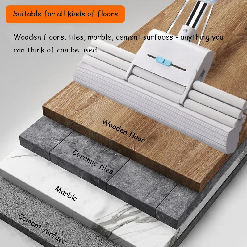 27/38cm Roller Sponge Mop Head Water-Squeezing Sponge Mop Replacement Head Fast Cleaning Strong Water Absorption Wet And Dry Use