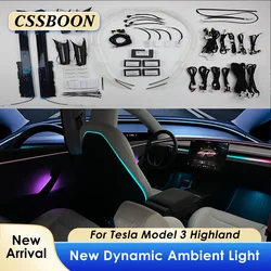 For Tesla Model 3 Highland 2023 2024 Ambient Light LED Atmosphere Lamps Car Interior RGB Backlight Car Modifications