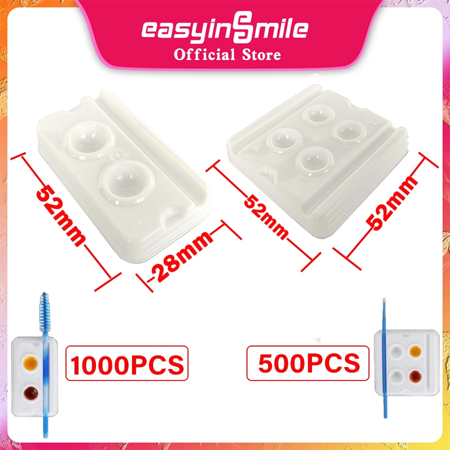 

1000/500Pcs Dental Mixing Wells Disposable Bonding Resin Adhesive Dentistry Composite Material Plastic Palette 2/4 Slots Dentist