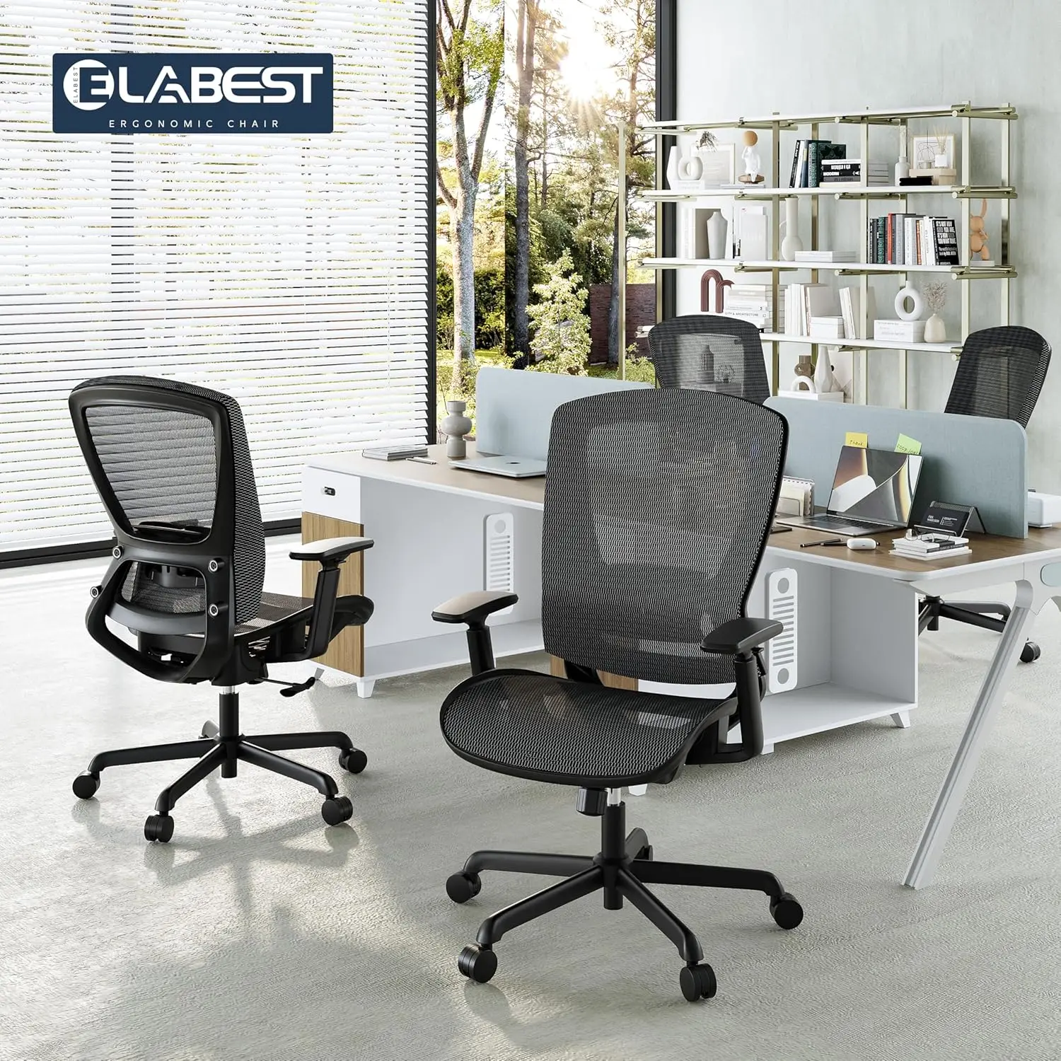 T96M Computer Desk Chair,3-D Adjustment Armrests & Supportive Lumbar Support,Comfort Wide Mesh Seat,Ergonomic Mesh Office Chair