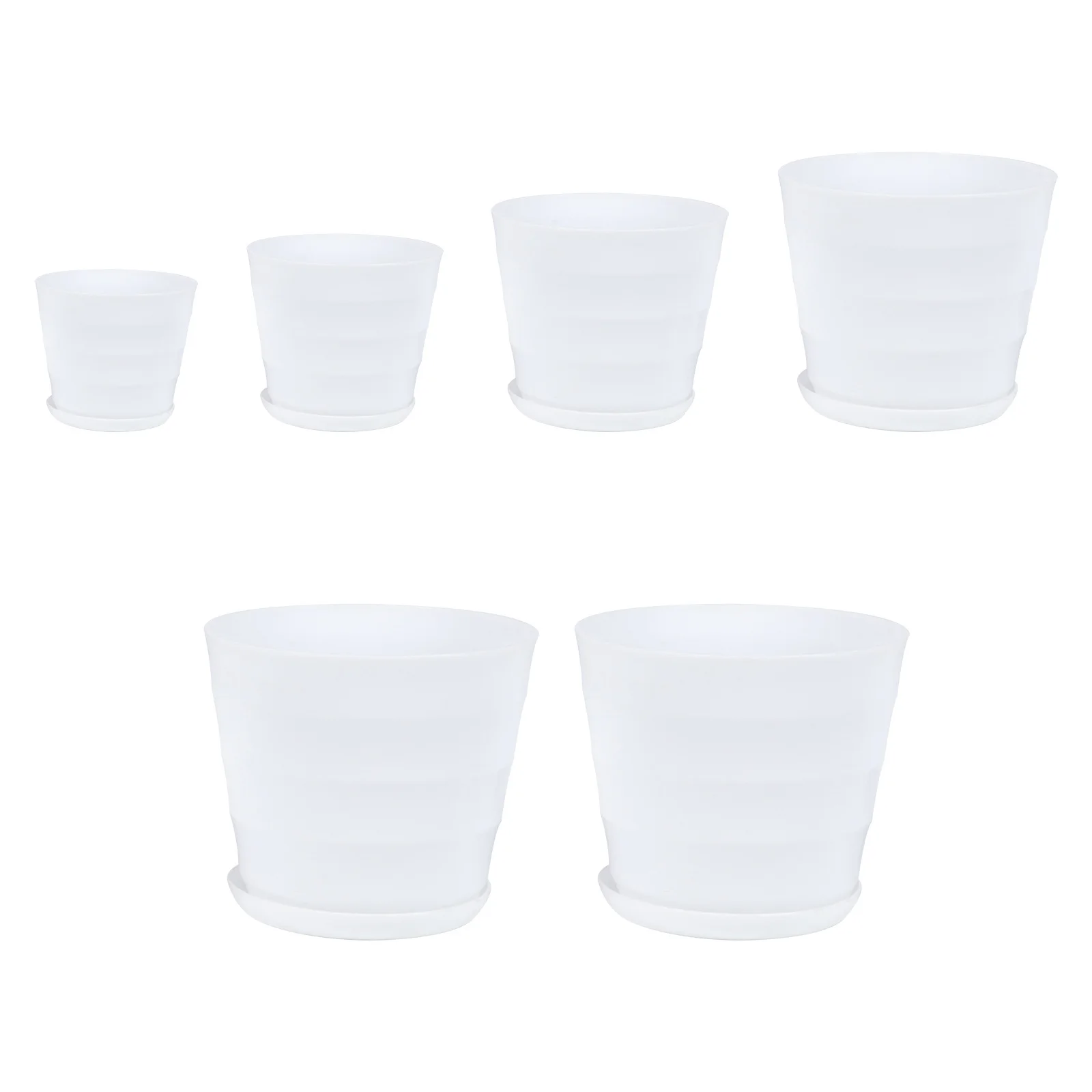 

6 set Plastic Flowerpots Set Succulent Planters With Tray For Home Office Garden Nursery Pots Indoor Plants Container Garden