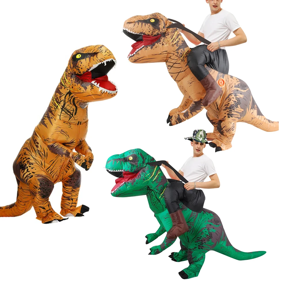 

Adult Mascot T-Rex Dinosaur Inflatable suit Ride on Dino Costumes Cosplay Fancy Riding T-Rex Blow Up Outfit Performance Carnival
