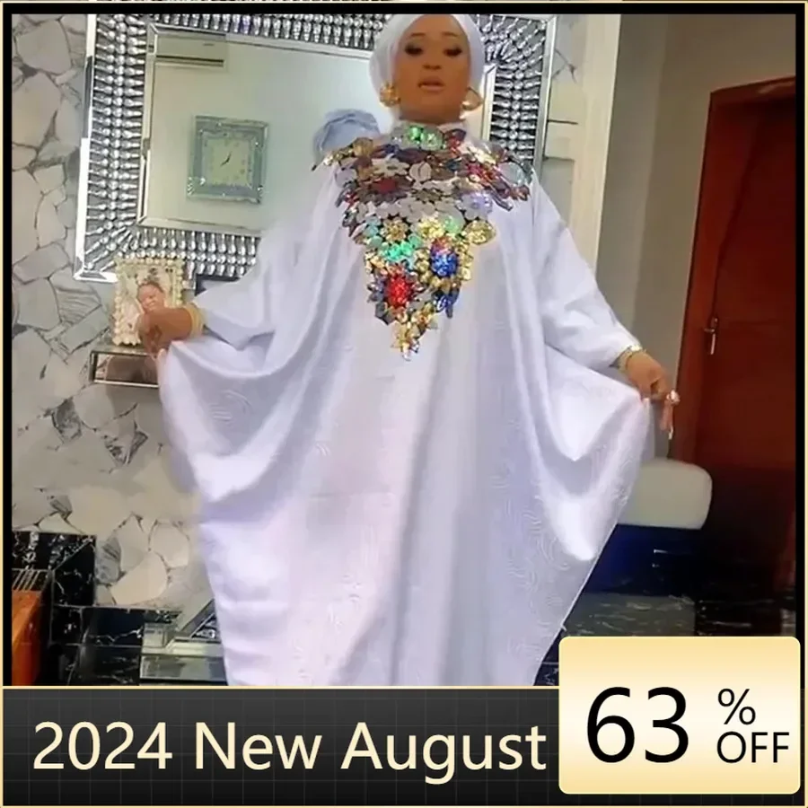 

African Turkey Plus Size Dresses For Women 2024 Autumn Wedding Party Gown Muslim Kaftan Abaya Ankara Dashiki Outfits Boubou