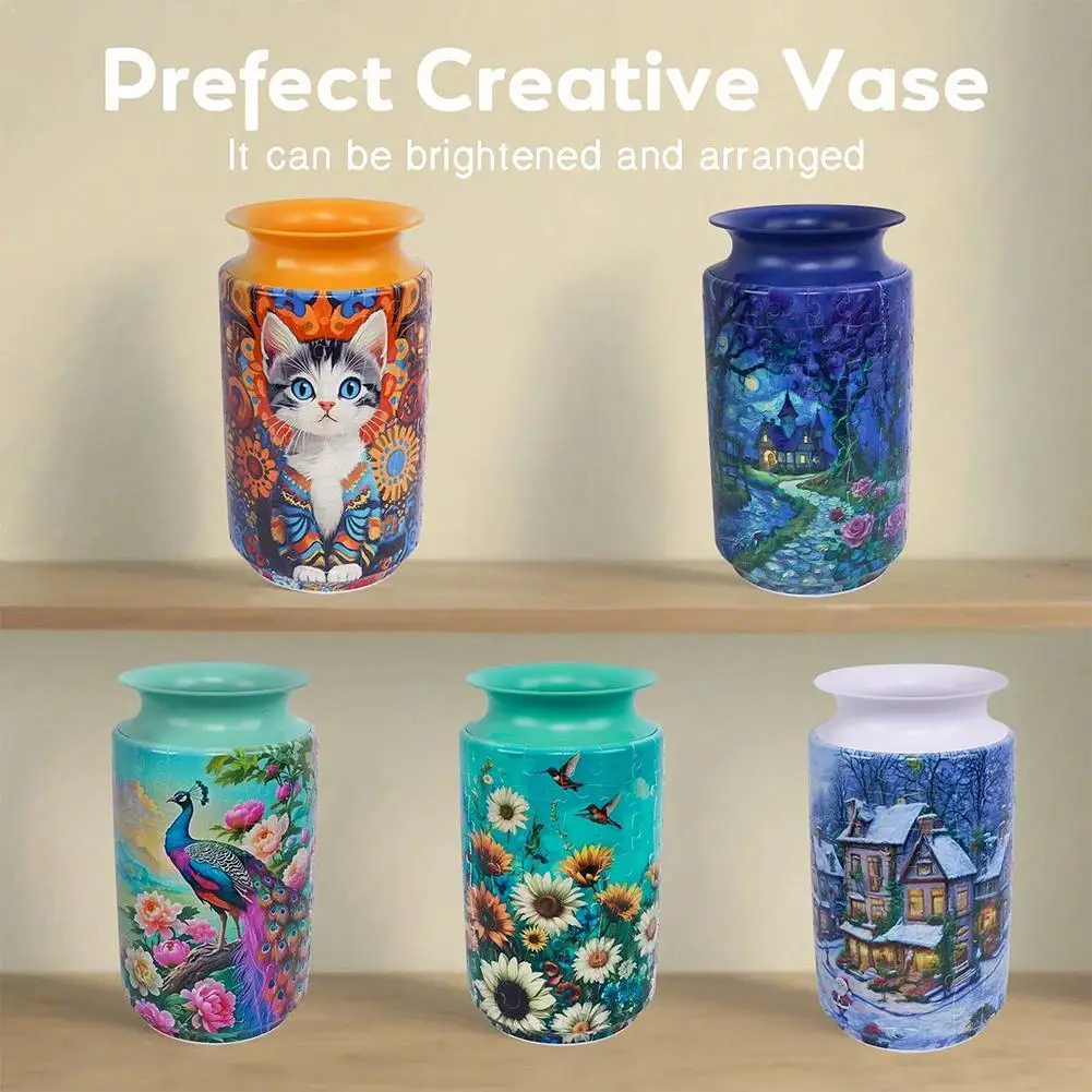 

3D Puzzle Vase DIY Creative Assembly Flower Vase Ornament For Living Room Home Decor Unique Gifts For Women