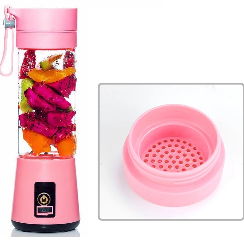 420Ml Portable Juicer Glass Bottle Juicer USB Rechargeable 6 Blades Juicer Smoothie Blender Machine Mixer Mini Juice Cup