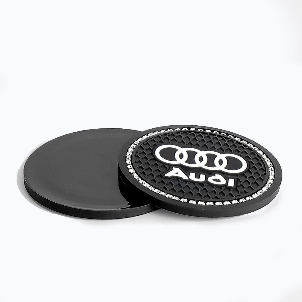 1/2PCS Non-slip Car Water Cup Pad Diamond Rhinestone Rubber Mat For Audi S line TT a4 b8 b6 a3 8p a6 c7 c8 a5 Car Accessories