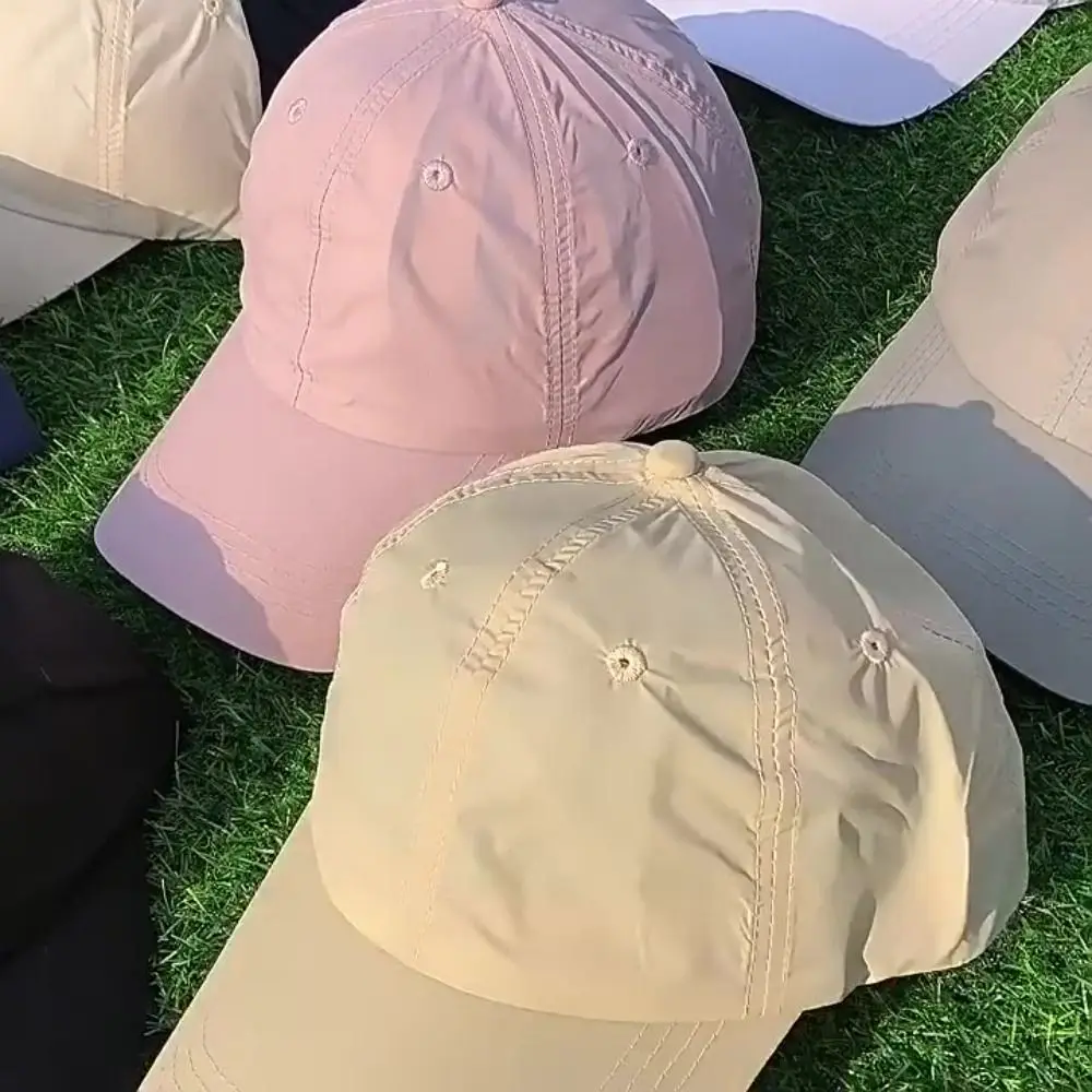 

Versatile Korean Style Quick-Drying Baseball Cap Anime Solid Color Solid Color Sun Hat Cotton Baseball Hat Peaked Cap Men