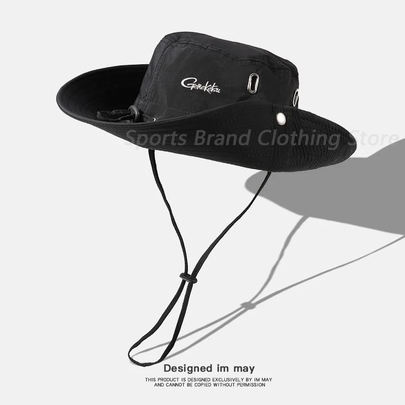 Modny kapelusz alpinistyczny ze sznurkiem Outdoor Hiking Sun Hat Camping Sun Hat Western Cowboy Hat 2024 Oddychający kapelusz wędkarski