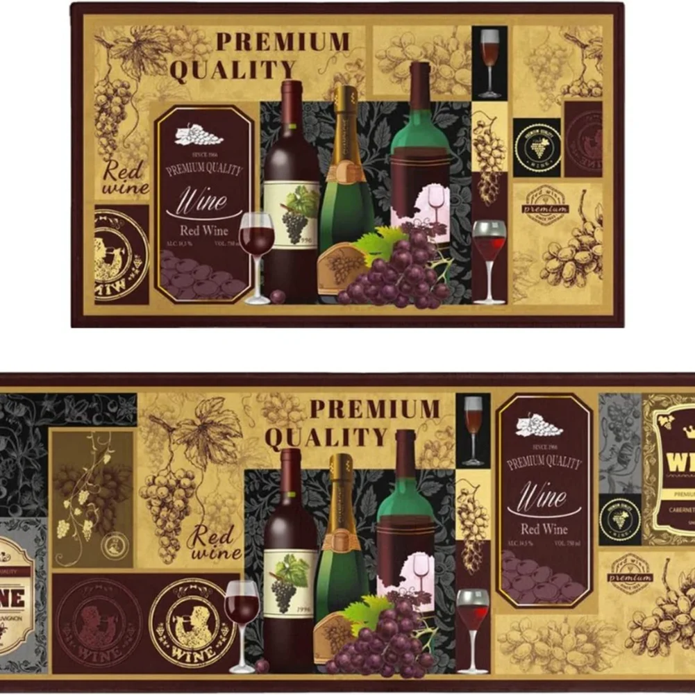 Набор кухонных напольных ковриков с кофейной тематикой: набор кухонных напольных ковриков: нескользящий, легко чистится и стильный! Украшения для домашнего напольного ковра