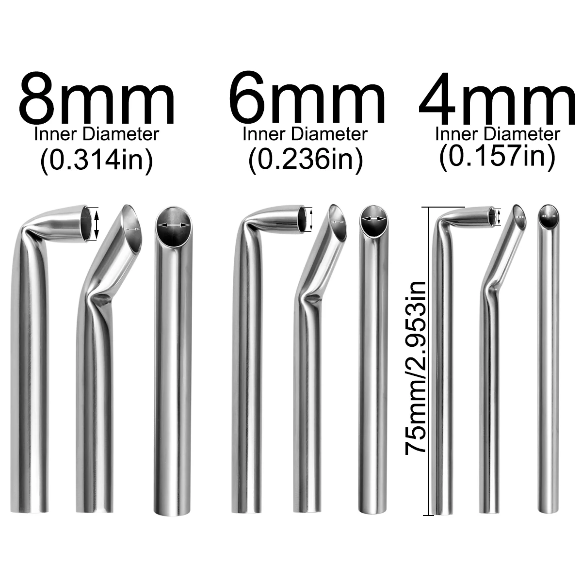 1pc 304L Stainless Piercing Receiving Tube Accepts Needles Needle Receiving Tube Body Jewelry Holding Piercing Tool 4/6/8mm ID