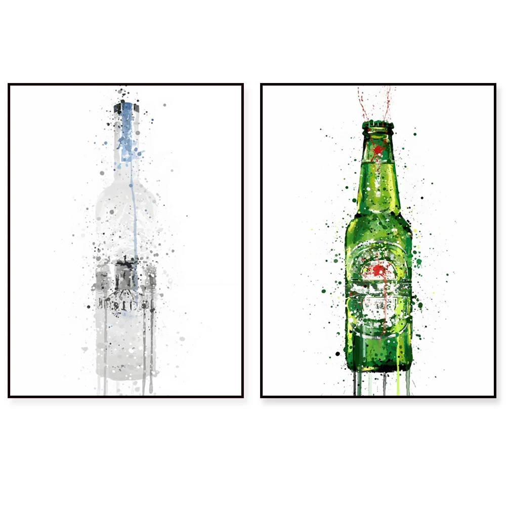 Affiche artistique sur le thèm - Beer Wine Gin avis et prix