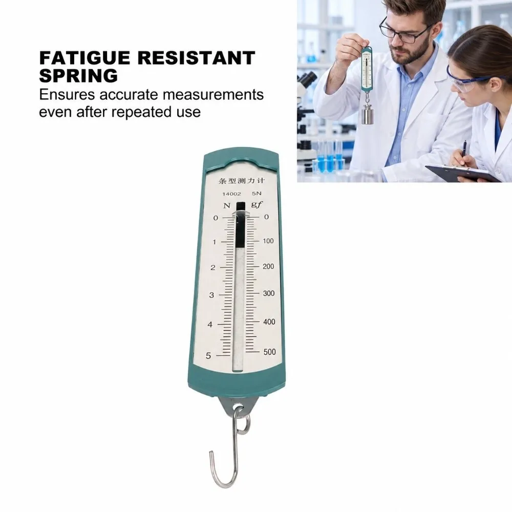 4pcs Polymer Shell Spring Dynamometer Rectangular Shape Metal Spring Lab Force Gauge Multi Range 1N 2.5N 5N Clear Scale Mark