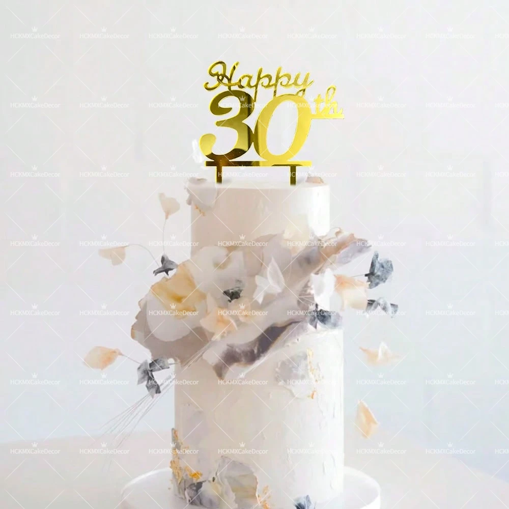 3er-/6er-Set Happy 18., 21., 30., 40., 50., 60., 70., 80. Geburtstag Tortenaufsatz Nummer Alter Kuchendekoration für Geburtstagsfeier – Detail 5