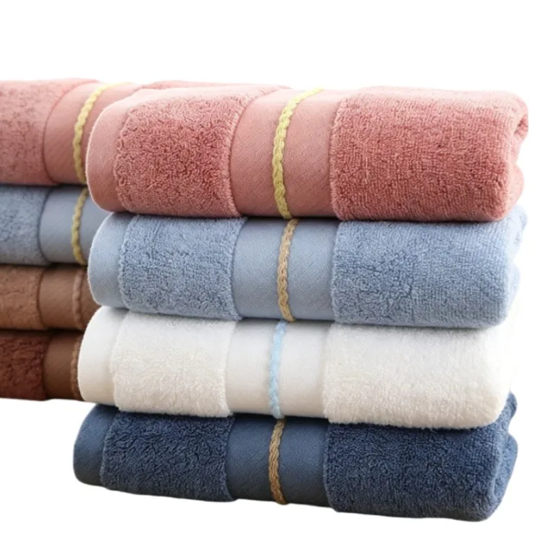 Bamboo Bathroom Towels Set - Soft Embroidered 34x74cm/70x140cm High Quality Hand & Face Towels - 1/4/6pcs Daily Use Gift Towels