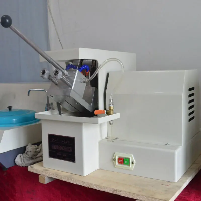 Máquina cortadora Q-2A con refrigeración, máquina cortadora de muestras metalográficas, sierra de corte metalográfica Manual