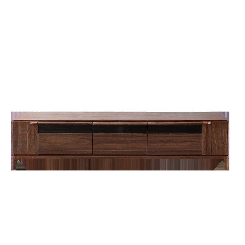 

North American black walnut log TV cabinet wabi wind living room simple small apartment floor cabinet video cabinet locker