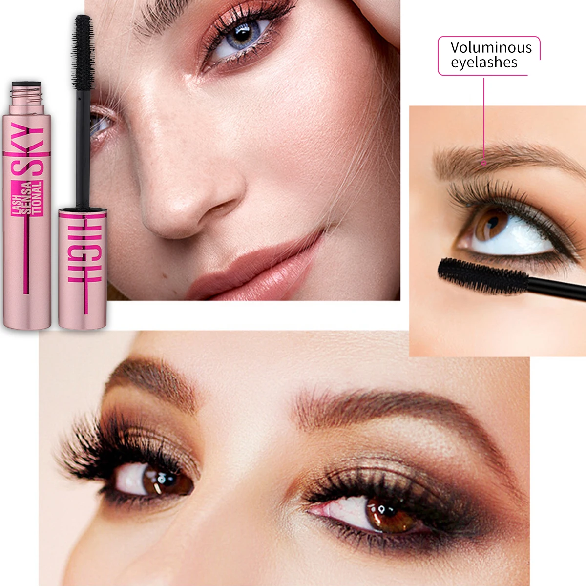 Barubt 4D fiber eye trucco impermeabile nero che tiene arricciatura naturale senza sbavature