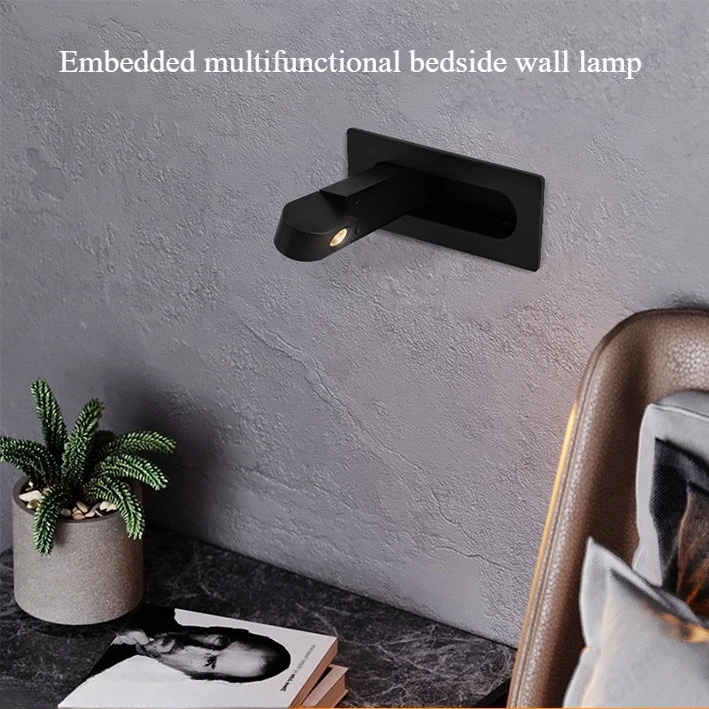 

Modern Minimalist LED Reading Wall Lamp with Switch Adjustable Angle Bedroom Bedside High Sense Wall Lamp Lighting Lamps