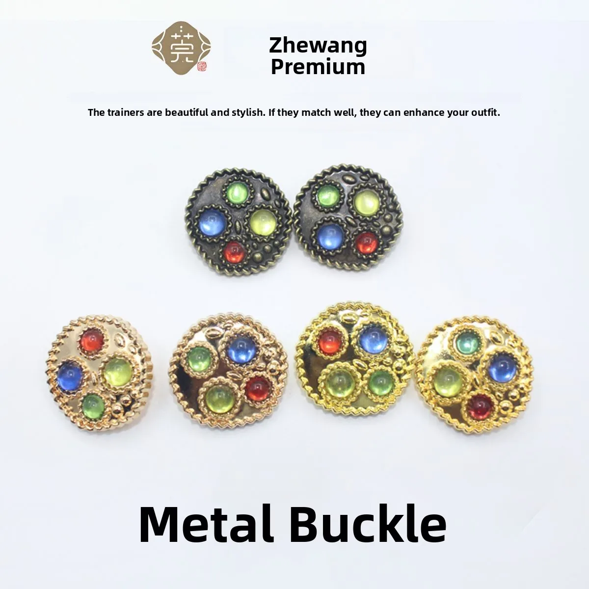

Ele Lady Faion Accories Metal Multicolor Rhinestone Button 3 Colors Available Ladylike woman Sle Home Fabric