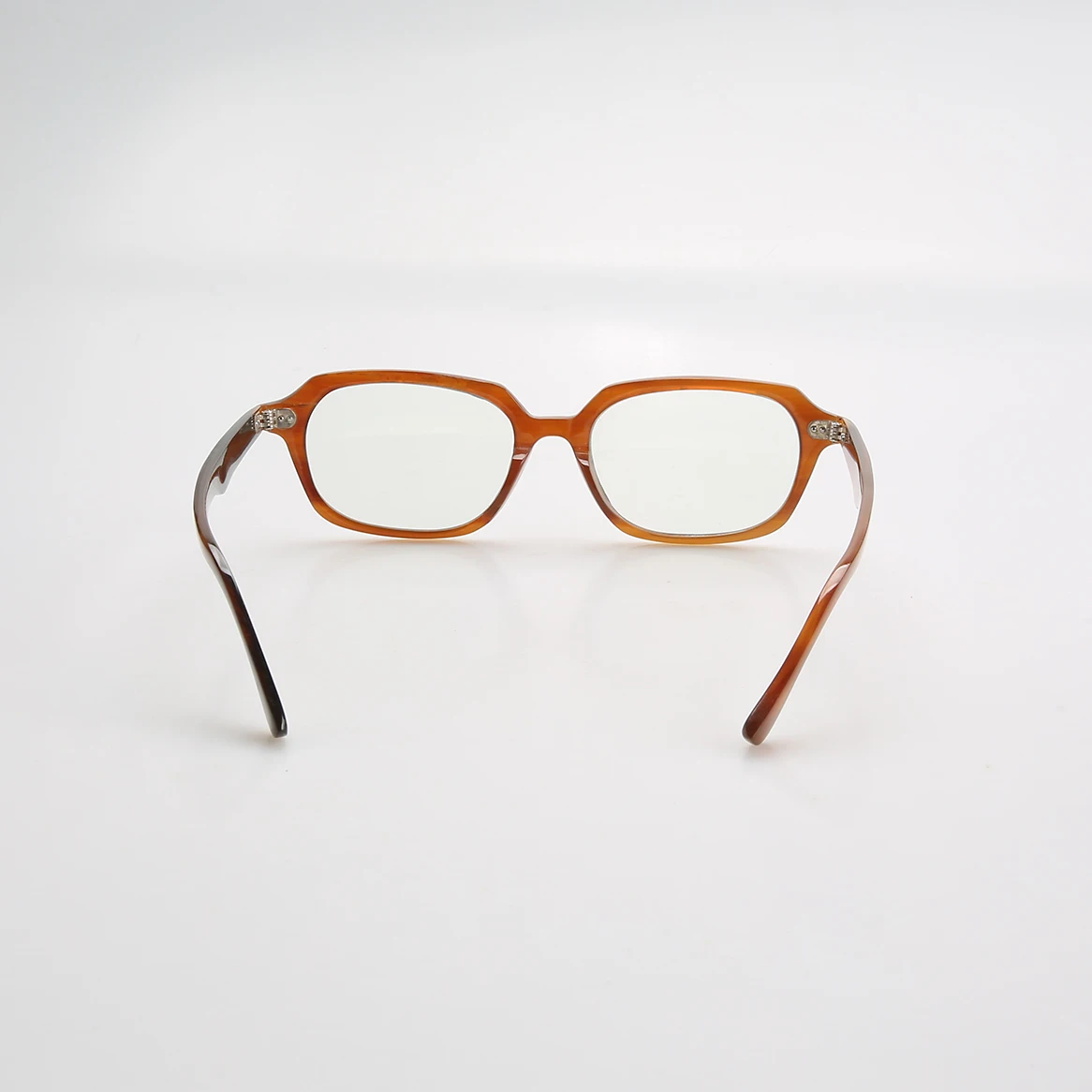 Honey yellow retro two nail square frame glasses handmade natural horn material fashion trend reading glasses presbyopic glasses