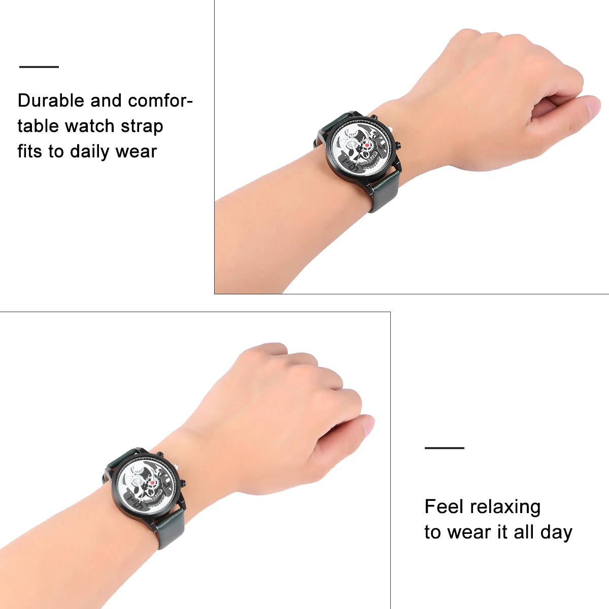 ساعة بنمط جير بحزام متين للجنسين، ساعة يد كاجوال للاستخدام اليومي، ساعة يد كوارتز هدية مثالية