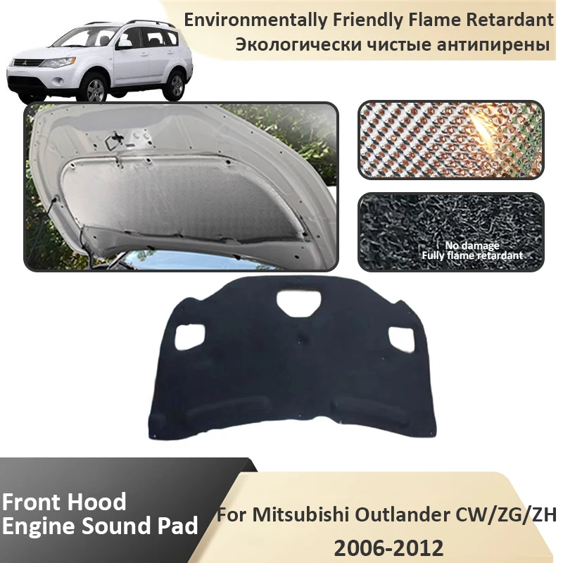 Przednia maska silnika do Mitsubishi Outlander CW ZG ZH MK2 2006 2007 2008 2009 2010 2011 2012 Podkładka dźwiękochłonna Akcesoria samochodowe