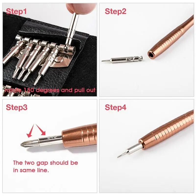 SQPP-25-In-1 Multifunctional Leather Case Manual Screwdriver Bit Set Spare Parts Accessories Mobile Phone Notebook Maintenance T