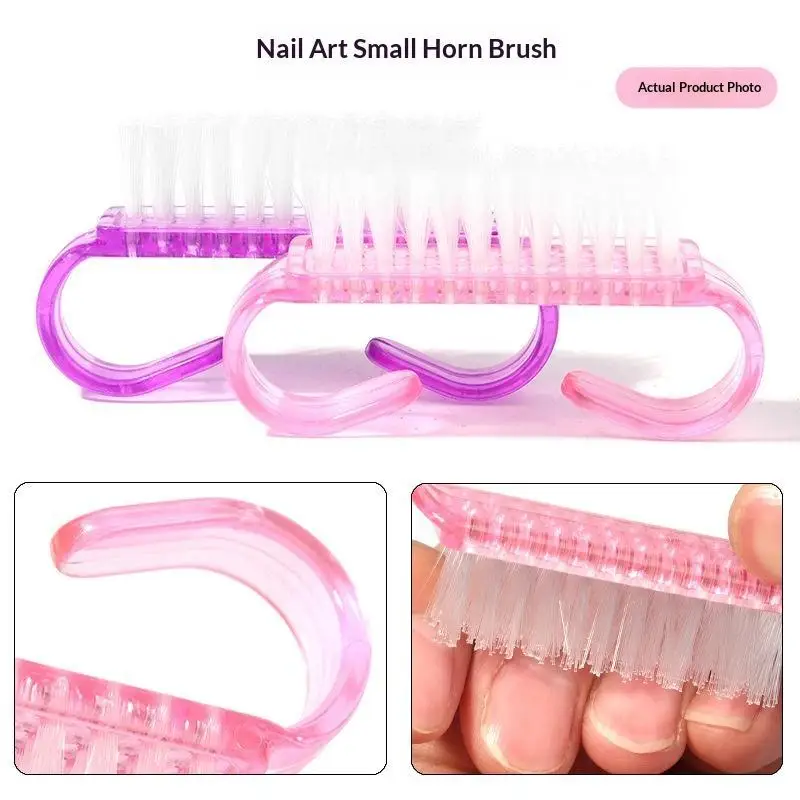 Nail Cleaning Brushes Soft Bristle Colorful Translucent Durable Nail Dust Remover for Home Daily Use Nail Art Manicure Salons