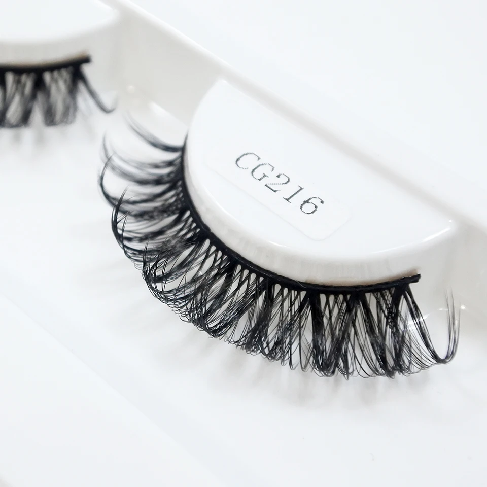 D Curl Russian Strip Lashes New Arrival 10mm-18mm Volume Fluffy Eyelashes Makeup Fake Eyelashes