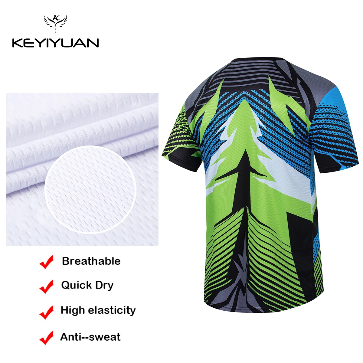 KEYIYUAN 2023 New Men Short Sleeve Mtb Downhill Jersey Motocross Shirt Mountain Bike T-shirt Mtb Bekleidung Herren Maillot Vtt