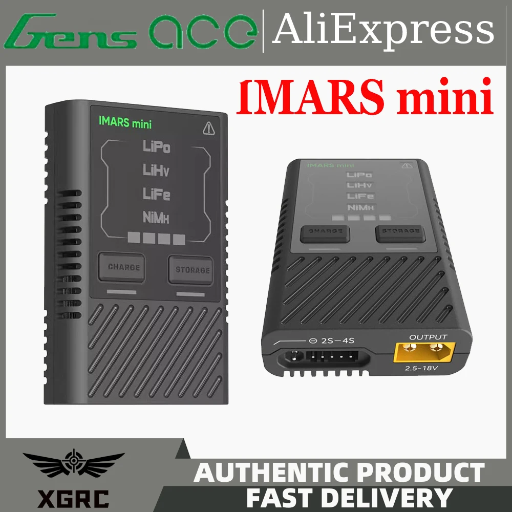 

Gens Ace IMARS mini Balance Charger 2-4S Lipo Battery Smart Charging G-TECH For Lipo LiHv LiFe NiMH QC PD USB-C RC FPV Drone