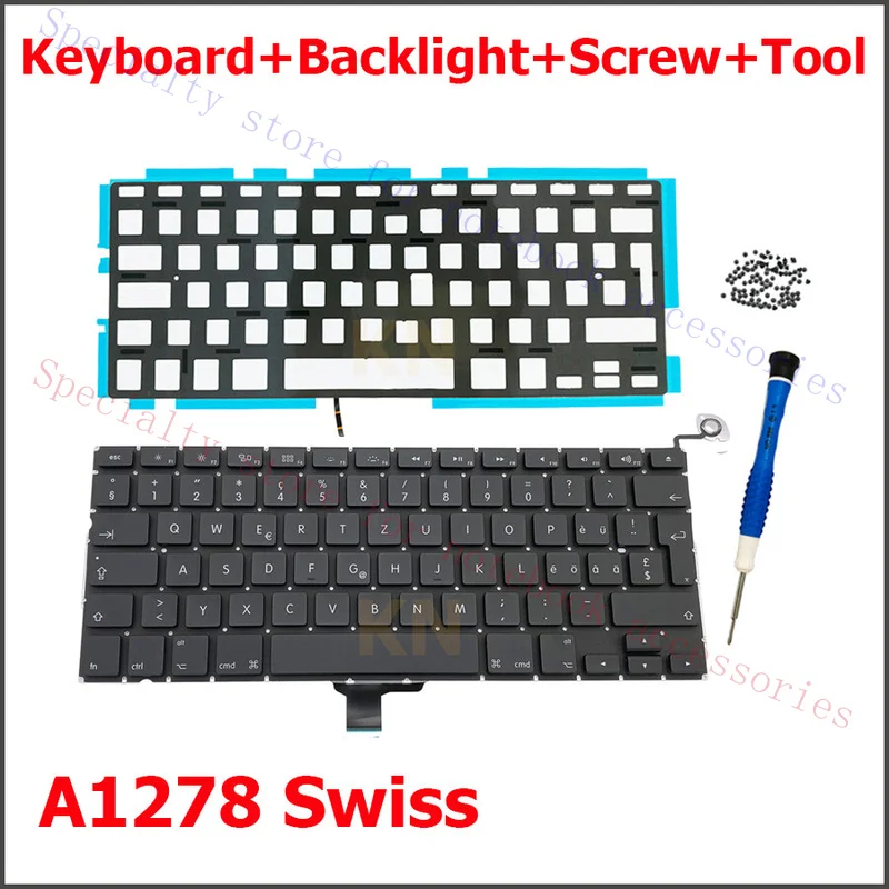 FFF+ New For MacBook Pro 13 A1278 Swiss Keyboard Backlight Screw 2009 2010 2011 2012