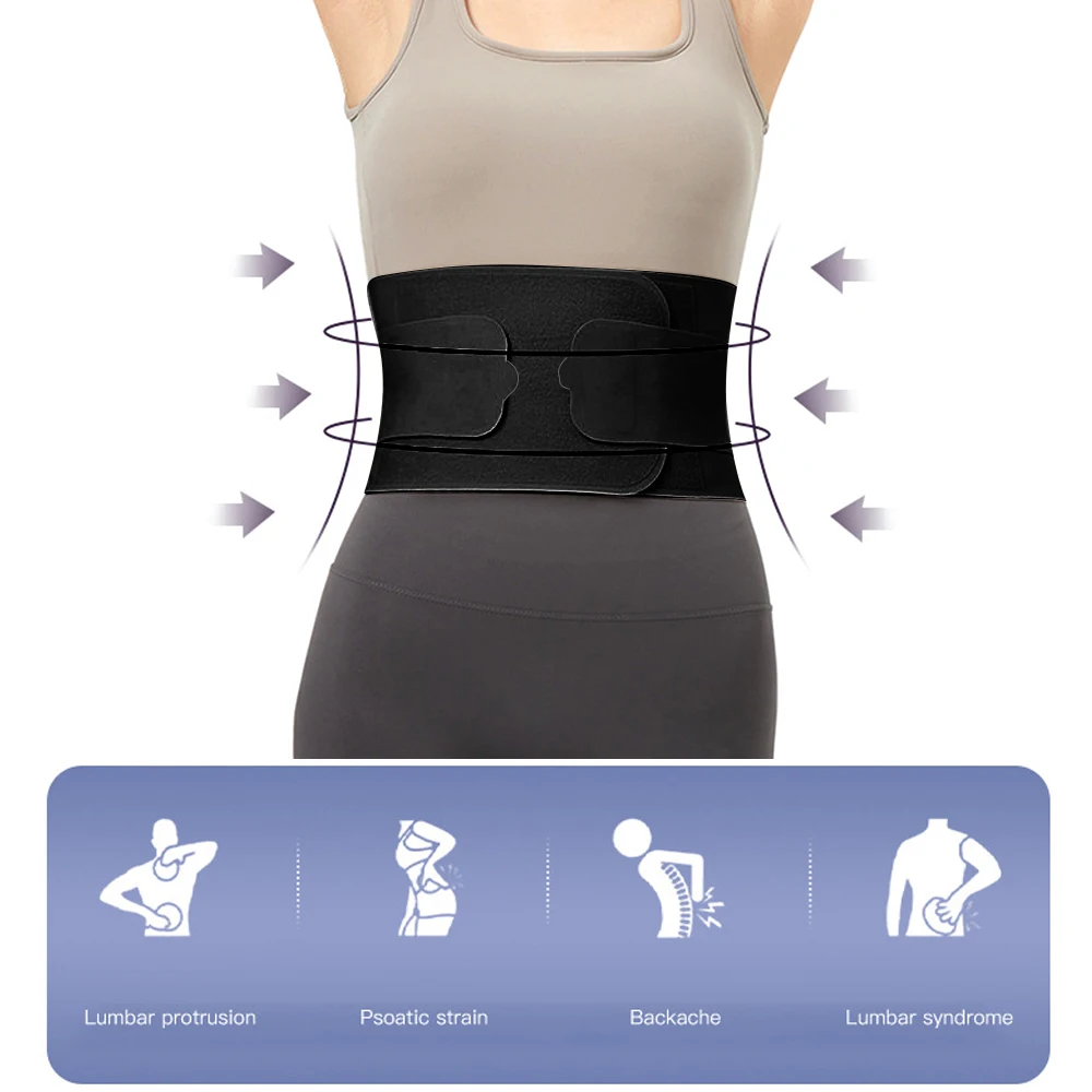 KEERUNNP 1 قطعة حزام دعم قطني رفيع للغاية لآلام أسفل الظهر ، دعامة ظهر قابلة للتنفس لتخفيف عرق النسا ، للرجال والنساء في العمل في المنزل