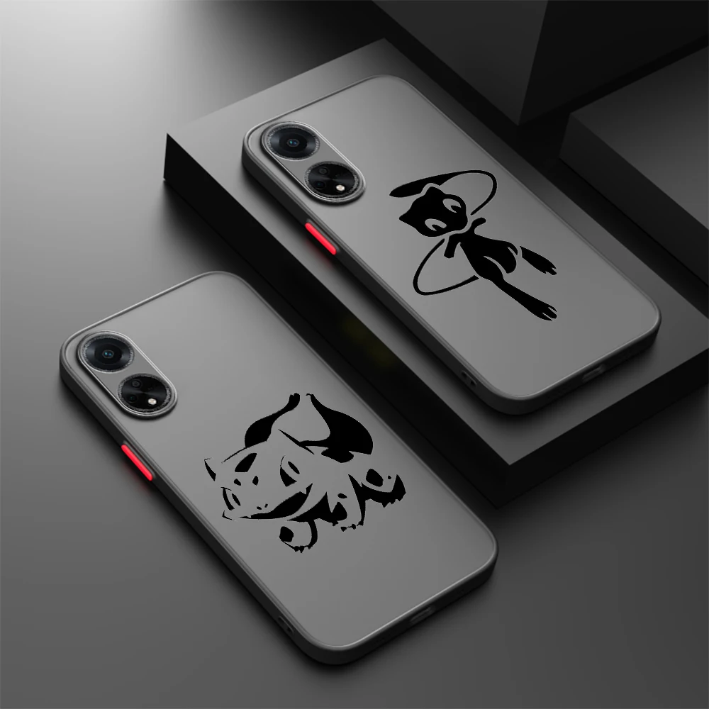 

Pokemon Fashion Cool Cartoon Frosted Translucent For OPPO X5 X3 A54S A5 A94 A16 A53S A57 A74 A72 A96 A98 A78 5G Back Phone Case