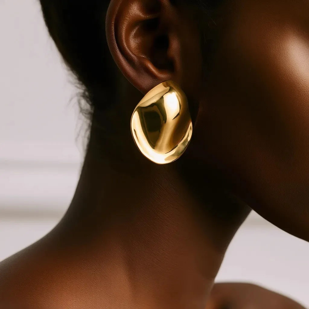 

ZAA Vintage Metal Geometric Oval Earrings for Women Statement Jewelry Holiday Party Gifts