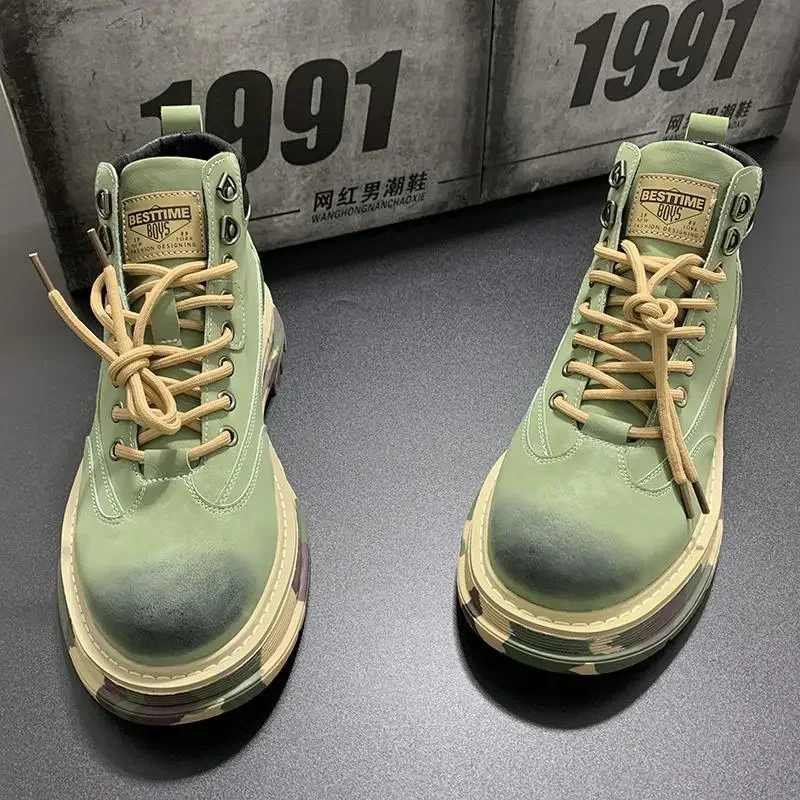 Platform Man Shoes Lace Up Rubber Classic Y2k Size 44 Trendy 2025 Boots for Men Hot Selling Retro 45 Vintage Offer Low Price New image 6