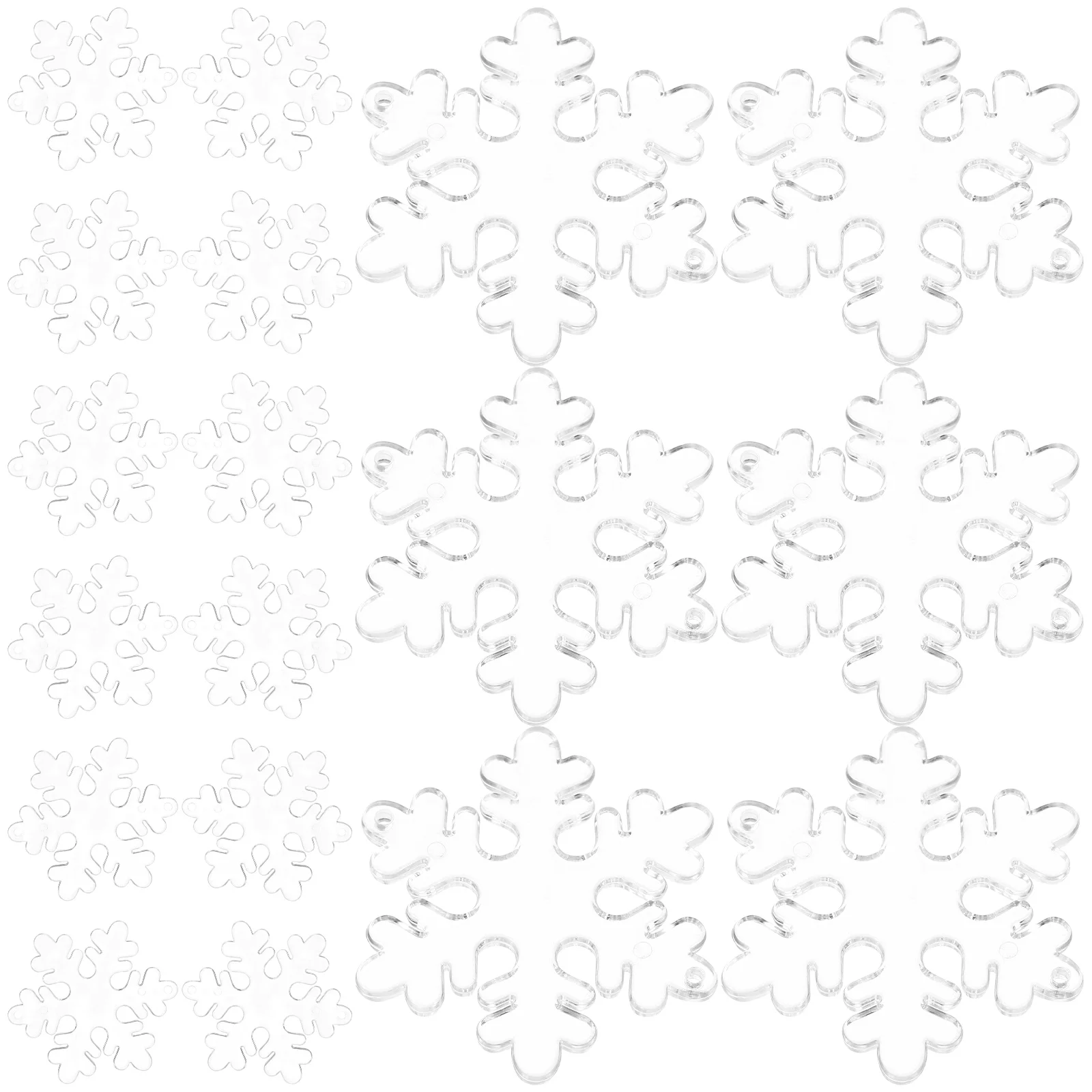 

100 Pcs Snowflake Pendant Ornament Ornaments for Christmas Tree Decoration Decorate