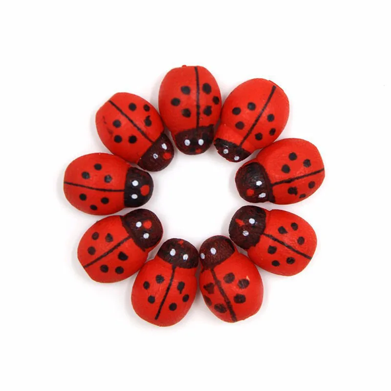 100pc Resin 9mm*12mm Mini Cute Red Beetle Flatback Cabochon Rhinestone DIY Scrapbook  Decor Home Crystal Figurines Craft