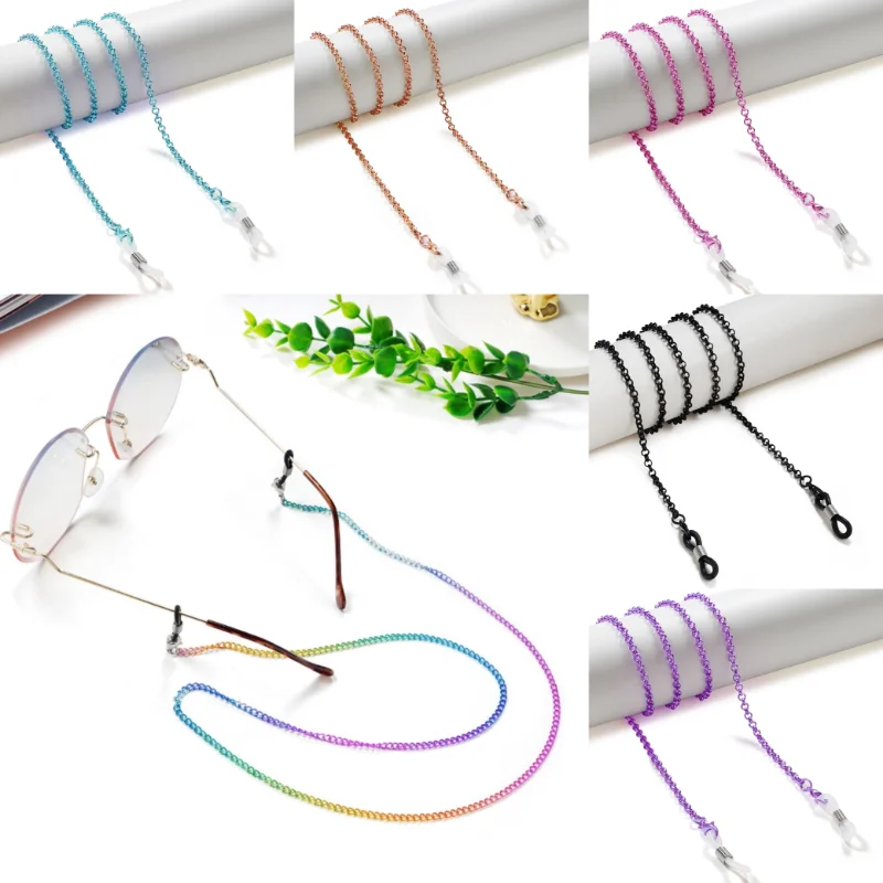 2023 Fashion Rainbow Sunglasses Mask Holder Neck Rope for Women Vintage Glasses Chain Hanging Rope New Jewelry Gift for Students