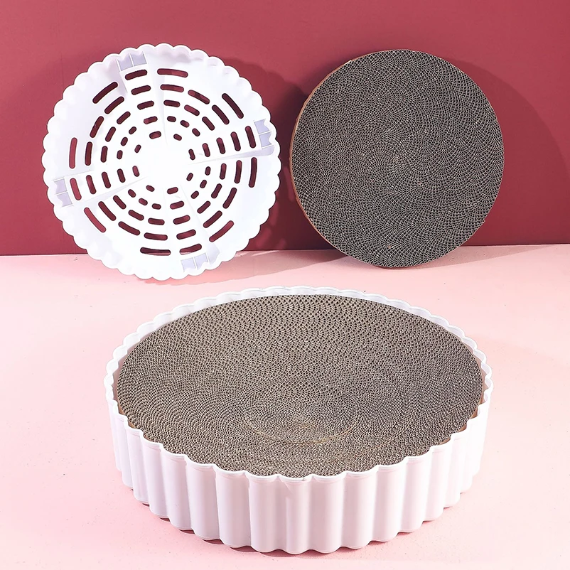 Round corrugated paper cat scratching board scratch resistant cat claw pet toy cat pet supplies