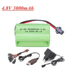 Akumulator 4,8 V 3000 mAh AA NiMH do zabawek Rc Samochody Czołgi Roboty Łodzie Pistolety Akumulator 4,8 V Wtyczka SM z kablem