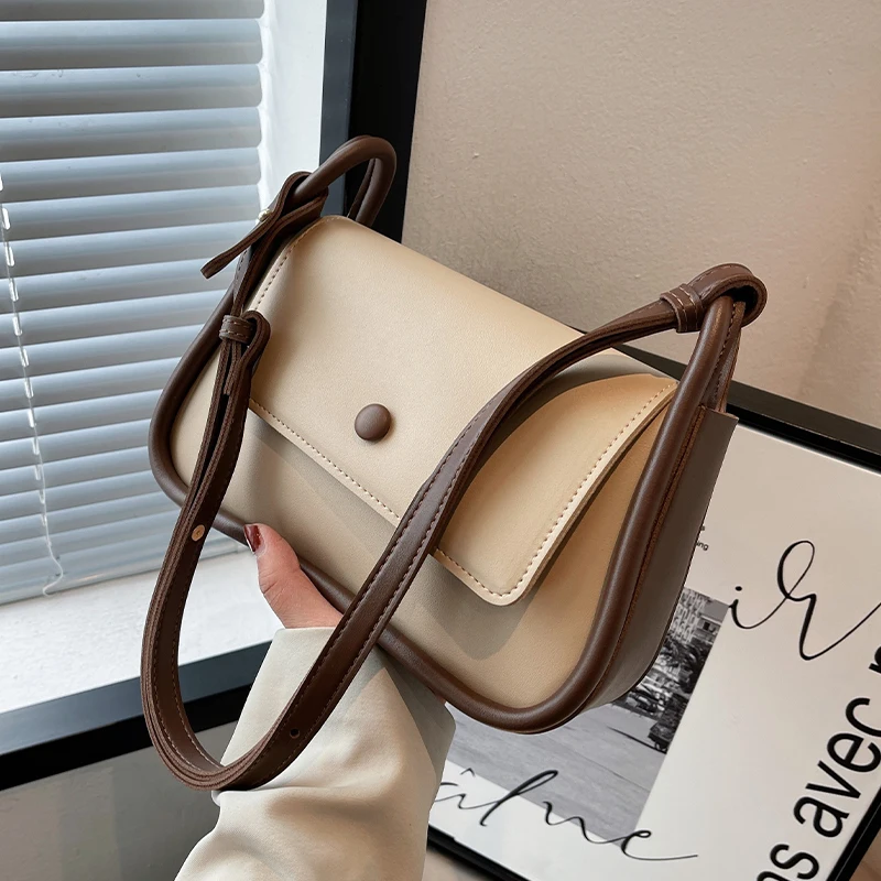 Designer Crossbody Bag 2023 Japanese Korean PU Solid Color Travel Handbag Student Versatile Fashion Square Single Shoulder Bag