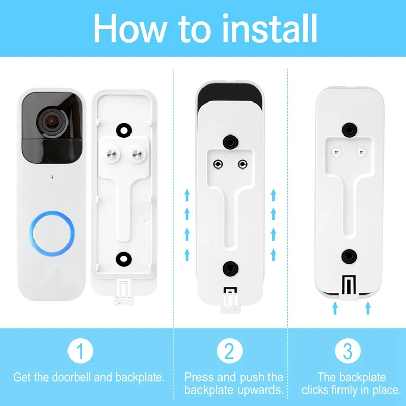 Backplate Replacement For Blink Video Doorbell, Back Plate Part With Mount Replacement Parts (White-2 Pack)