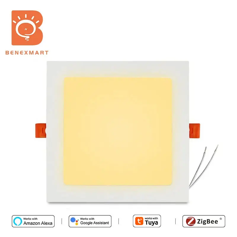 

Benexmart WiFi Zigbee 15 Вт светодиодный потолочный светильник Smart Square встраиваемый потолочный светильник RGBCW работает с Tuya Alexa Google Home Control