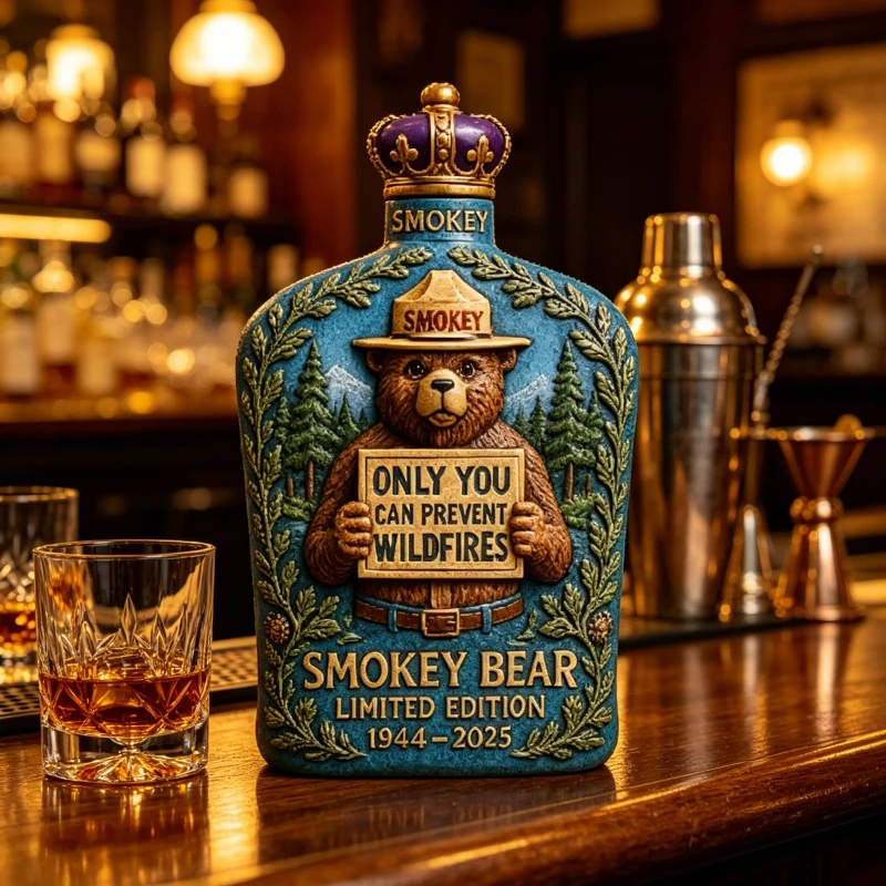 Vintage Collectible Bears - Smokey Bear Fire Prevention Whiskey Decanter
