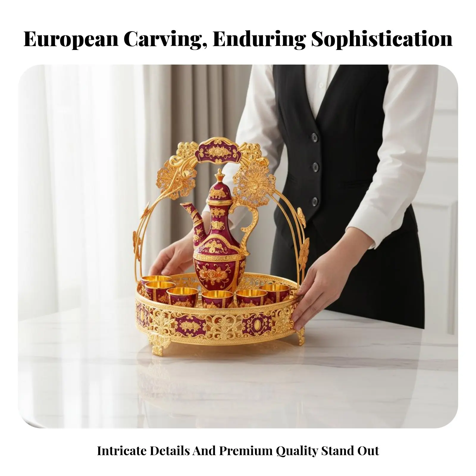 Винтажный набор для напитков: роскошный декоративный графин для спиртных напитков, украшение для столешницы, барная посуда ручной работы